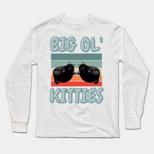 Funny Retro Big Ol' Kitties Cute Lazy Fat Cat Lover Long Sleeve T-Shirt